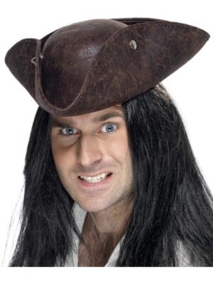 Pirate Tricorn Hat, Brown