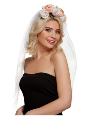 Floral Headband, White & Pink