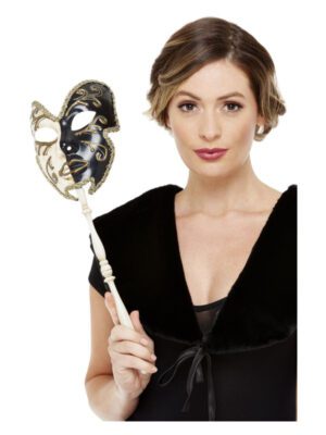 Venetian Mask, Black & Cream